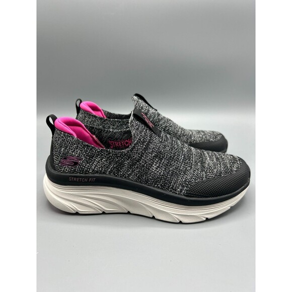 Skechers Relaxed Fit D'Lux Walker Relaxed Fit Memory Foam Black/Gray Size 7 - Picture 2 of 10